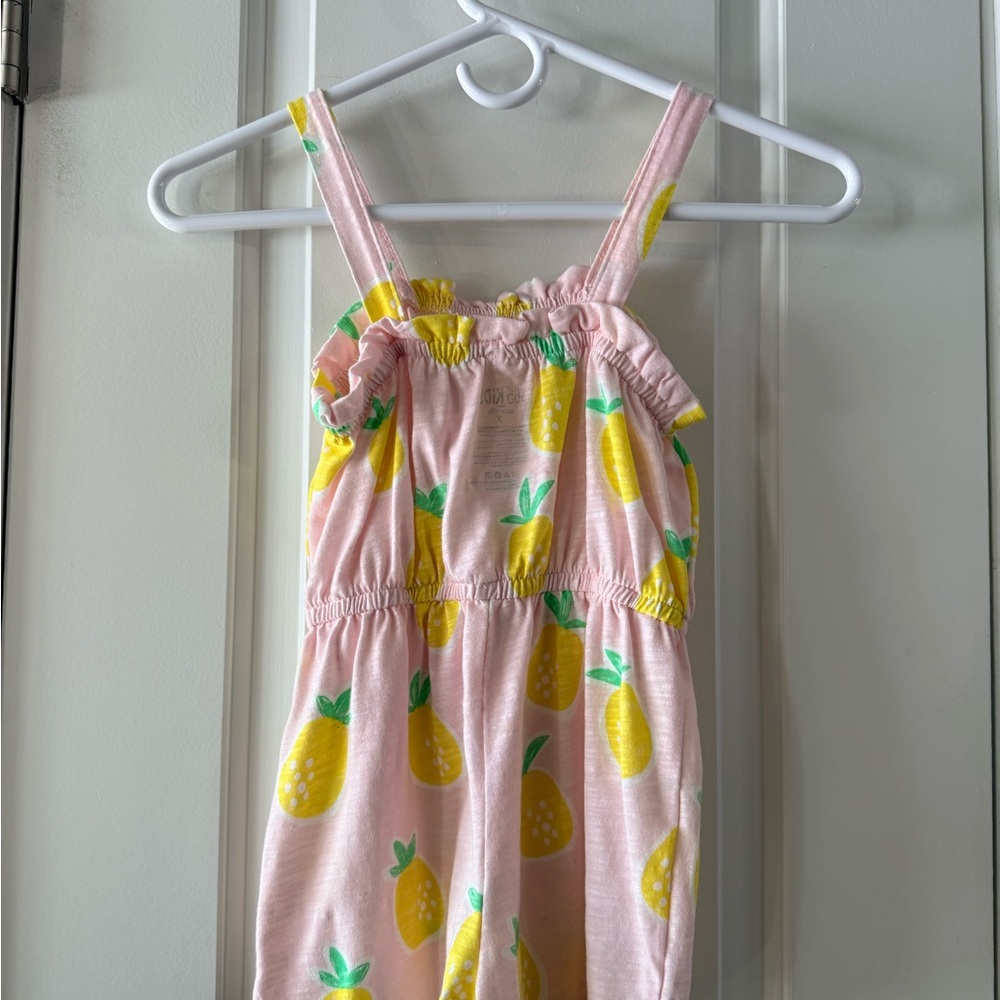 365 Kids by Garanimals Pink Pineapple Romper Girls Size 7 Summer Tropical - Picture 4 of 4